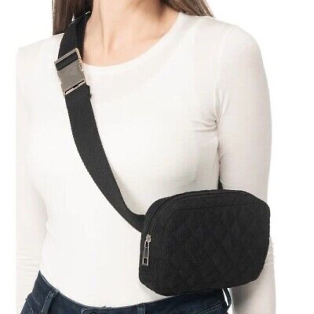 Jenni Quilted Black Corduroy Belt Bag‎ Size L/XL